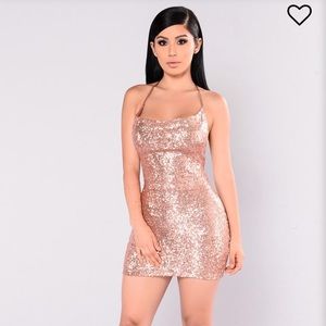 Sequins Dress Rose Gold